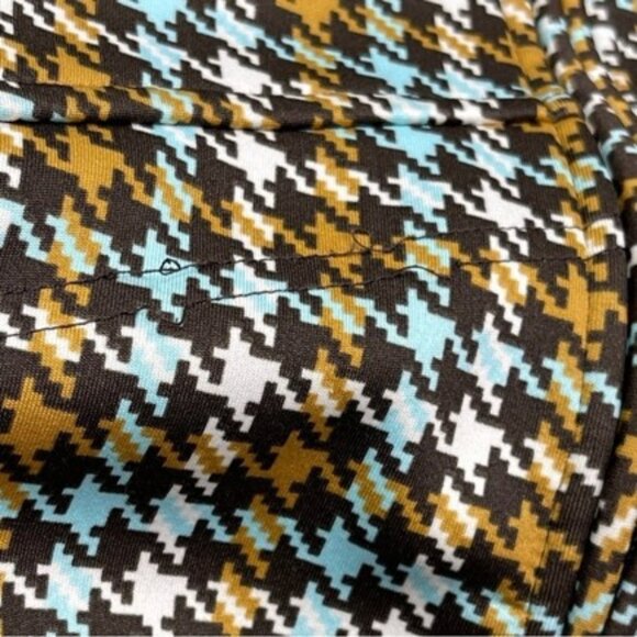 Burton Hoodie, fleece lined Full zip jacket, Brown & blue houndstooth, Size Med - Picture 11 of 11